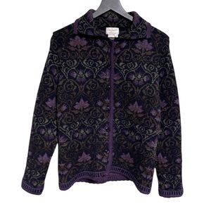 Vintage Wool Cardigan Nordic sweater size smalll